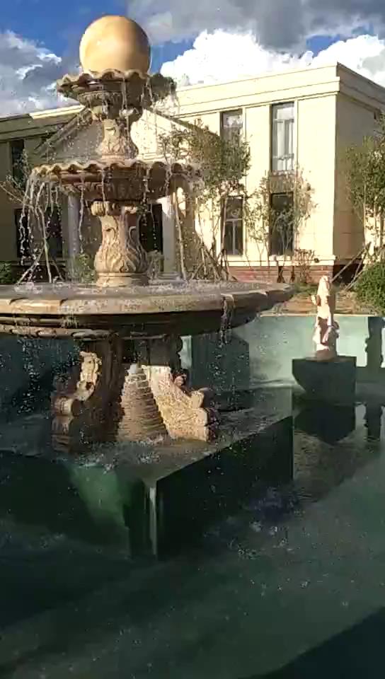 大型石雕喷泉欧式喷泉流水雕塑安装实例介绍