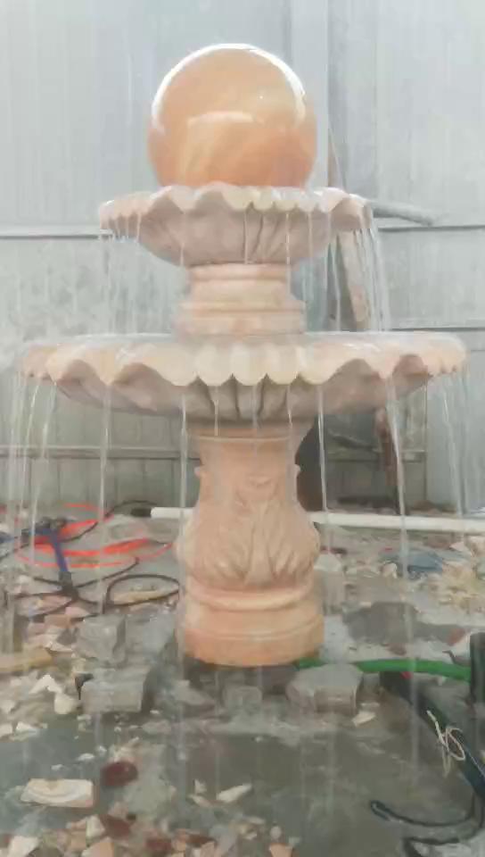 大理石风水球石雕喷泉流水制作实例